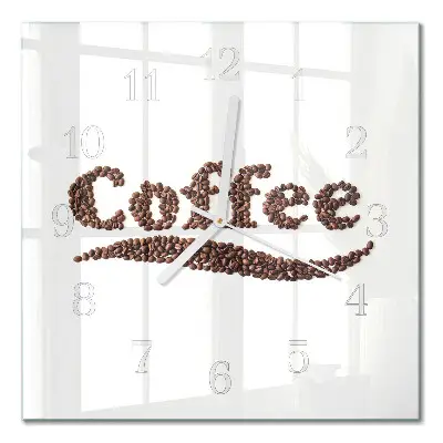 Quadratische wanduhr modern Kaffee 