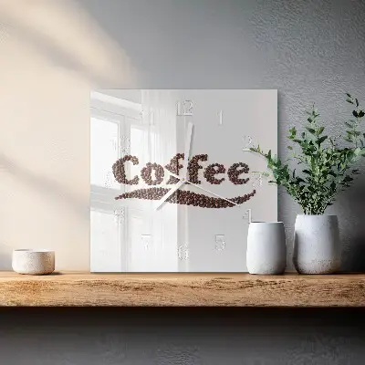 Quadratische wanduhr modern Kaffee 