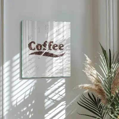 Quadratische wanduhr modern Kaffee 
