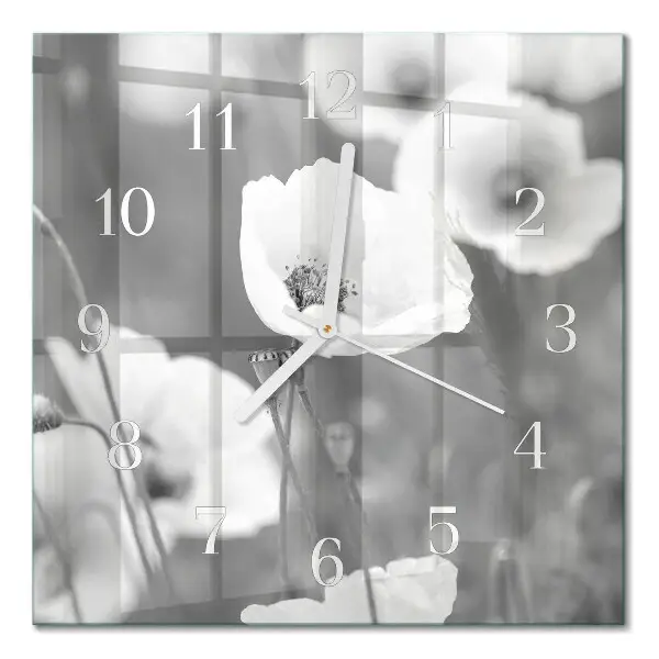 Wanduhr mit motiv quadratisch Mohnblumen