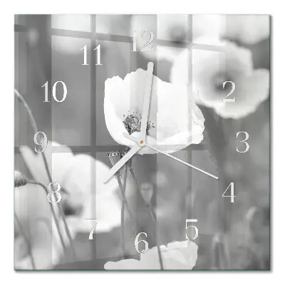 Wanduhr mit motiv quadratisch Mohnblumen