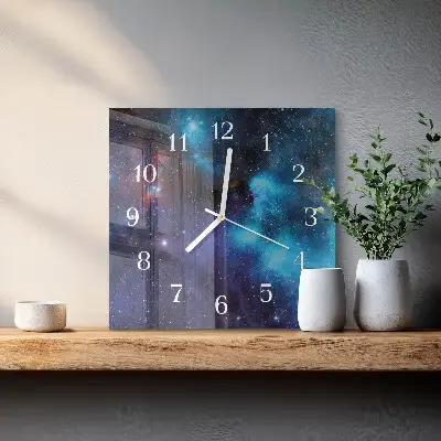 Wanduhr mit motiv quadratisch Sternenhimmel