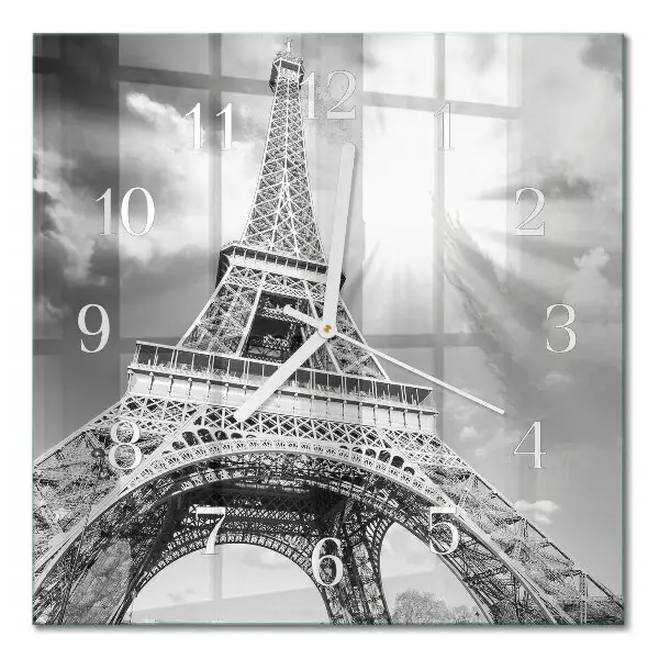 Quadratische wanduhr Eiffelturm Paris