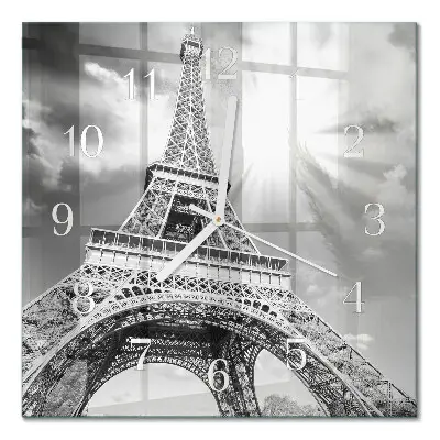 Quadratische wanduhr Eiffelturm Paris