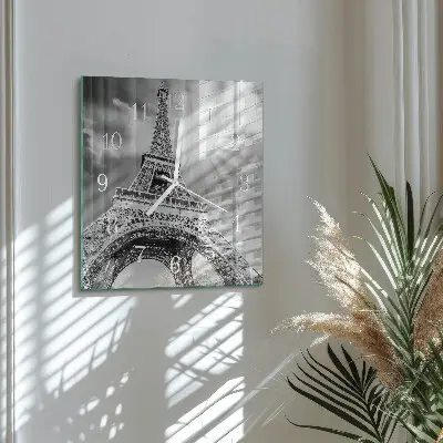 Quadratische wanduhr Eiffelturm Paris