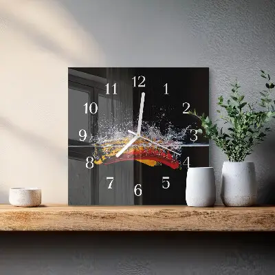 Glasuhr quadratisch Chilischoten