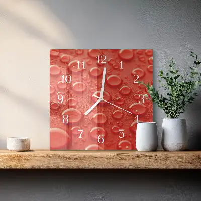 Quadratische wanduhr Wassertropfen