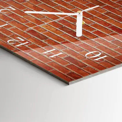 Glasuhr quadratisch Ziegelmauer
