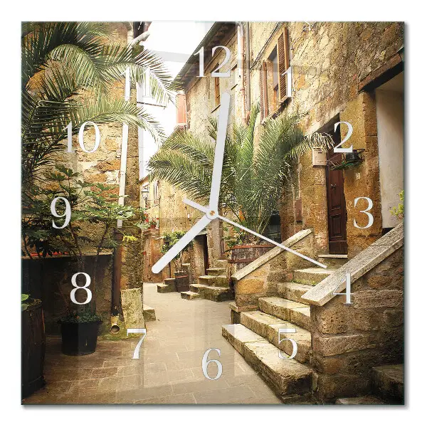 Quadratische wanduhr modern Palm Avenue
