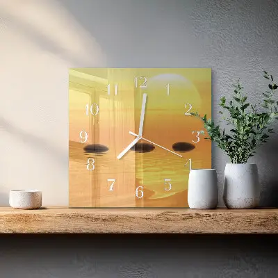 Moderne wanduhr quadratisch Wasser Sonne