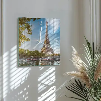 Moderne wanduhr quadratisch Eiffelturm Paris
