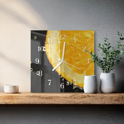 Quadratische wanduhr modern Zitrusfrüchte
