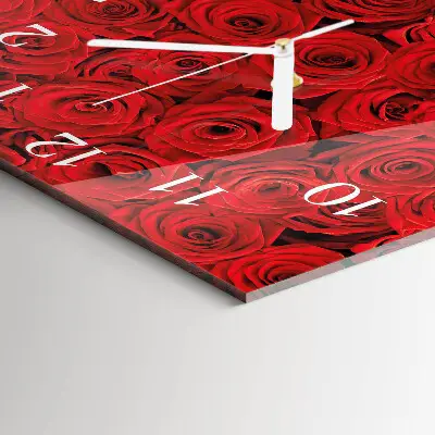 Quadratische wanduhr modern Rosen