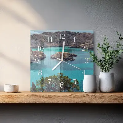 Moderne wanduhr quadratisch Meereslandschaft