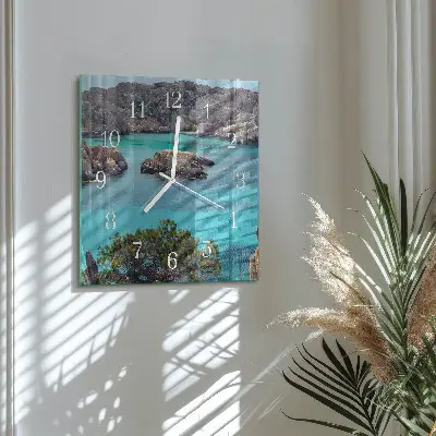 Moderne wanduhr quadratisch Meereslandschaft