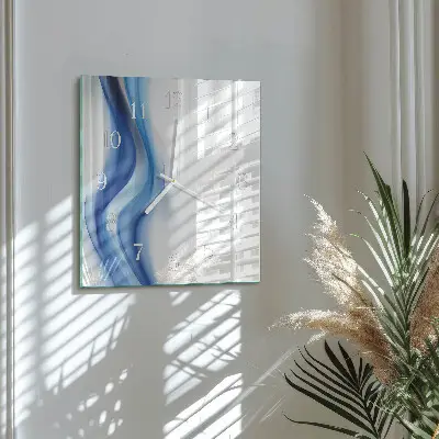 Glasuhr quadratisch Abstrakter Rauch