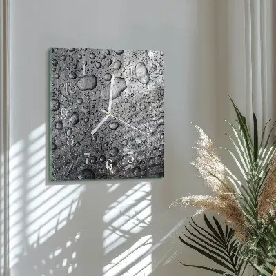 Glasuhr quadratisch Tropfen