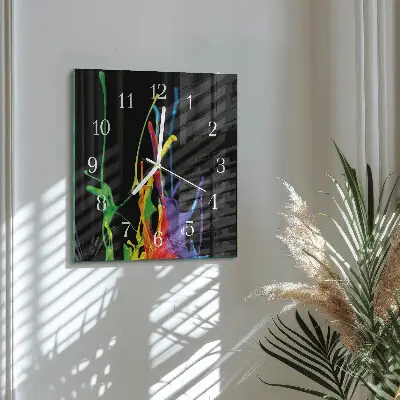 Quadratische wanduhr modern Farbe