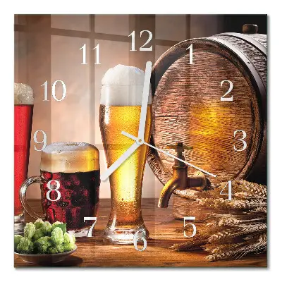 Glasuhr quadratisch Ein Fass Bier