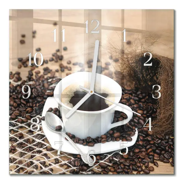 Quadratische wanduhr modern Eine Tasse Kaffee