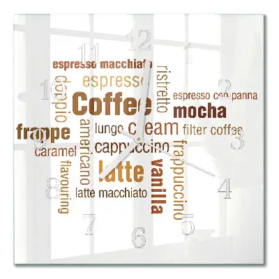 Wanduhr mit motiv quadratisch Kaffee