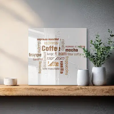 Wanduhr mit motiv quadratisch Kaffee