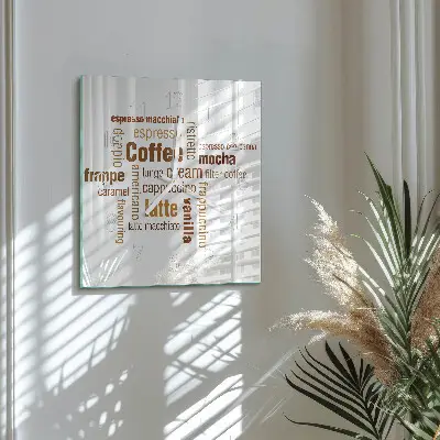 Wanduhr mit motiv quadratisch Kaffee