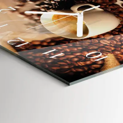 Quadratische wanduhr Eine Tasse Kaffee