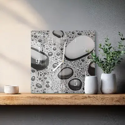 Quadratische wanduhr Steine
