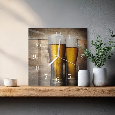 Wanduhr mit motiv quadratisch Bier