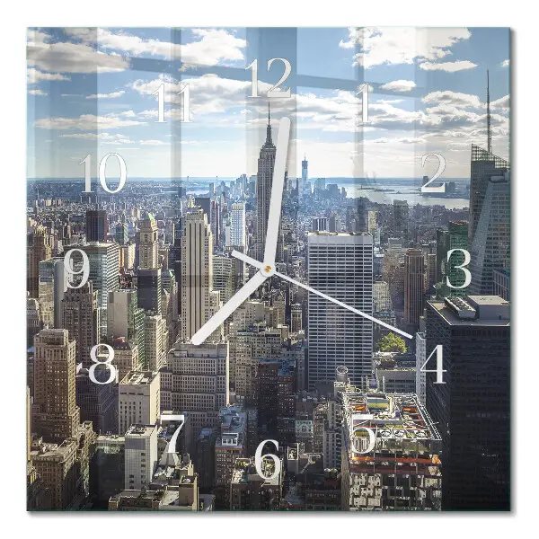 Quadratische wanduhr Stadt
