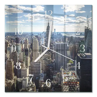 Quadratische wanduhr Stadt
