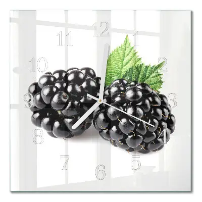 Wanduhr mit motiv quadratisch Brombeeren