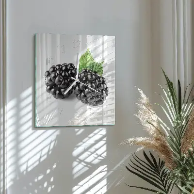 Wanduhr mit motiv quadratisch Brombeeren