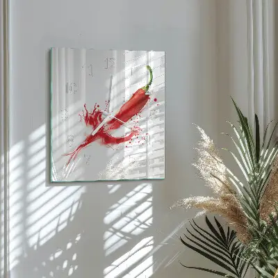 Quadratische wanduhr Chili-Pfeffer