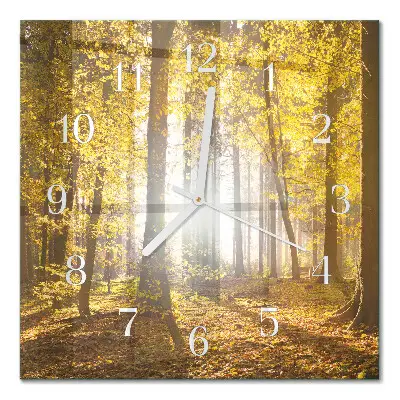 Wanduhr mit motiv quadratisch Herbst im Wald