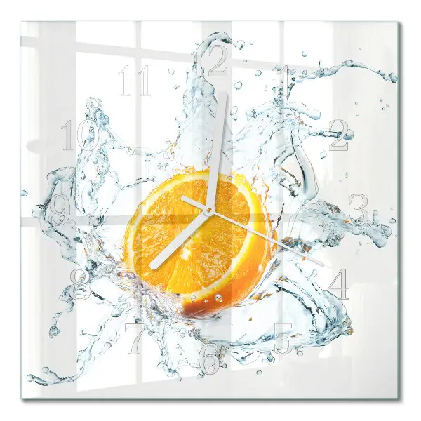 Glasuhr quadratisch Wasser