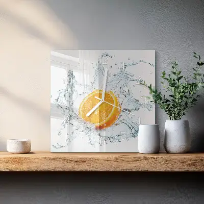 Glasuhr quadratisch Wasser