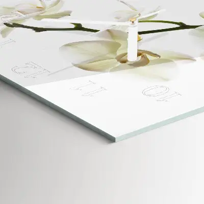 Quadratische wanduhr modern Orchidee