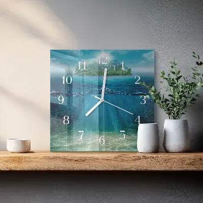 Wanduhr mit motiv quadratisch Meeresboden