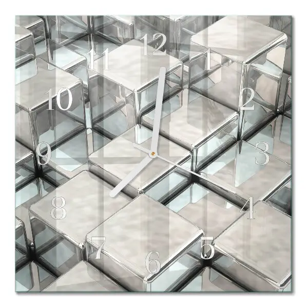 Glasuhr quadratisch Würfel