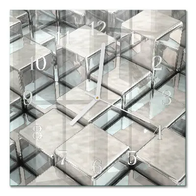 Glasuhr quadratisch Würfel