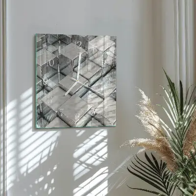 Glasuhr quadratisch Würfel