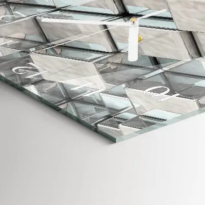Glasuhr quadratisch Würfel