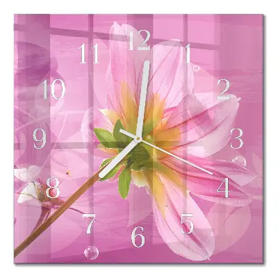 Wanduhr mit motiv quadratisch Blume