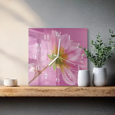 Wanduhr mit motiv quadratisch Blume