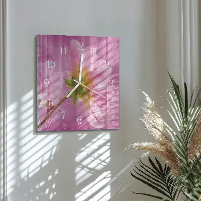 Wanduhr mit motiv quadratisch Blume
