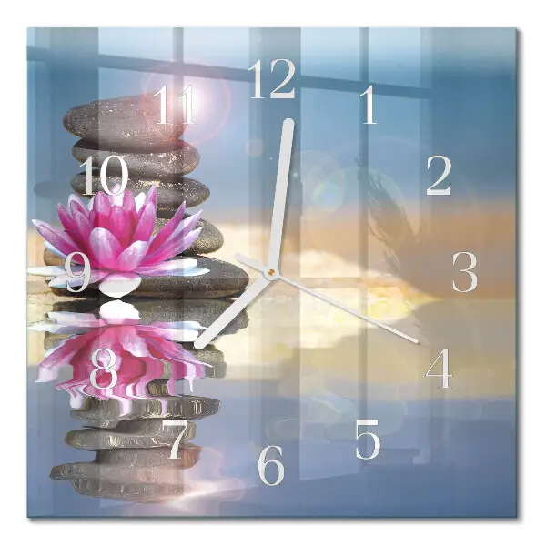 Quadratische wanduhr Steine ​​im Wasser