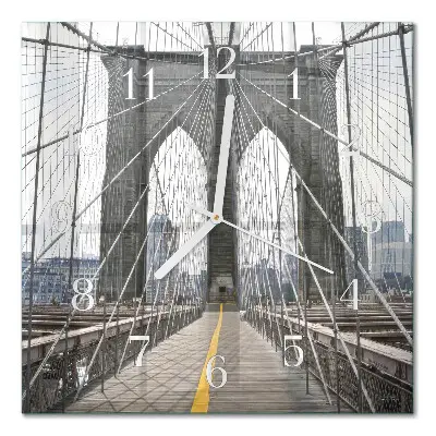 Moderne wanduhr quadratisch Brooklyn Bridge