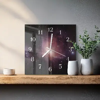 Quadratische wanduhr Kosmos